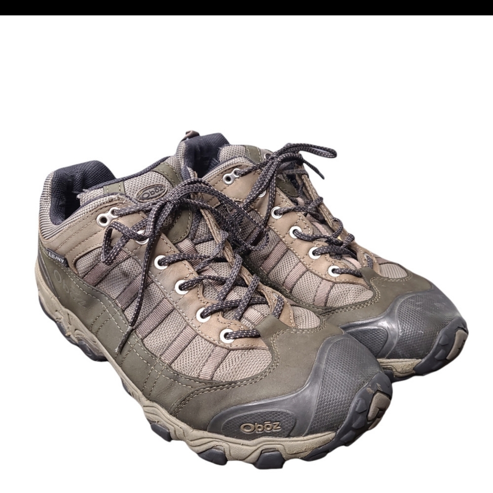 Oboz Green Brown Tamarack Low Lace-Up Rubber Toe Hiking Shoes Men's Size 12